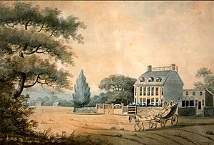 Watercolor of the Old House of the Adams family, 1798