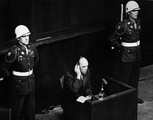 Field Marshal Albert Kesselring, a witness, at the Nuremberg War Crimes Trials