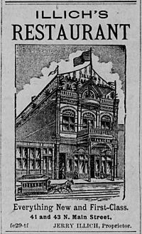 Illich's Restaurant ad in Los Angeles Herald Fri Mar 28 1890