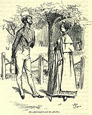Illustration by Hugh Thomson (1860-1920) of the 1891 reissue of Cranford by Gaskell - 118