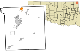 Location within Ottawa County showing former municipal boundaries