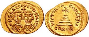 Revolt of the Heraclii solidus, 608 AD