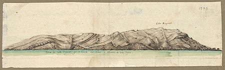 Vista de Cabo Espartel por la banda del Norte a distancia de una legua (1732)