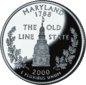Maryland quarter dollar coin