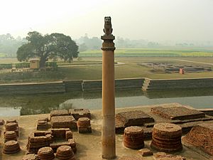 Ashoka pillar at Vaishali, Bihar, India