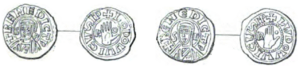 Coins of Pope Benedict IV and Emperor Louis III.PNG