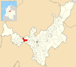 Location of the municipality and town of Chiquinquirá in the Boyacá Department of Colombia.