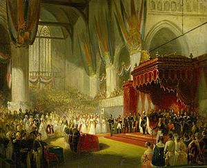 De inhuldiging van koning Willem II in de Nieuwe Kerk te Amsterdam, 28 november 1840 Rijksmuseum SK-A-3852