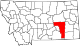 State map highlighting Rosebud County