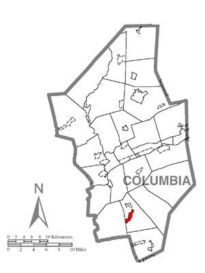 Location within Columbia County
