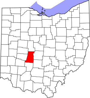 Map of Ohio highlighting Madison County