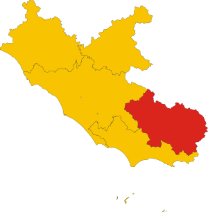 Map of province of Frosinone (region Lazio, Italy)