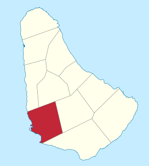 Map of Barbados showing Saint Michael