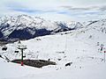 Vista de la estación de esquí de Formigal desde la pista del Collado