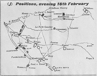 Winterfeldzug 1814 Stellungen am 16 Februar bw