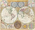 1794 Samuel Dunn Wall Map of the World in Hemispheres - Geographicus - World2-dunn-1794