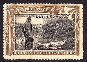 C. 1916 Edith Cavell propaganda stamp