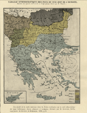 Ethnic map of Balkans Kiepert.1878