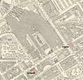 Euston Underground station building location on 1914 OS Map