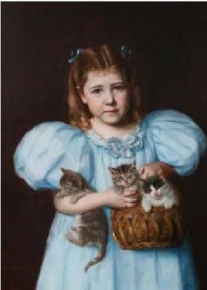 Irene E. Parmelee, Young Girl with Kittens, 1895