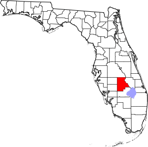 Map of Florida highlighting Highlands County