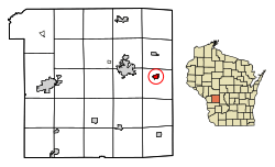 Location of Oakdale in Monroe County, Wisconsin.