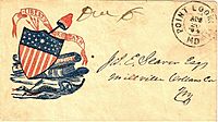 PATRIOTIC COVER POINT LOOKOUT MD 1864
