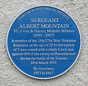 Sergeant Albert Mountain VC blue plaque.jpg