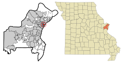 Location of Northwoods, Missouri