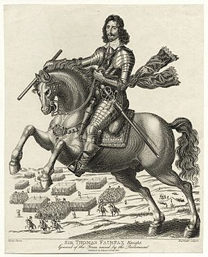 Thomas Fairfax 3rd Baron Fairfax of Cameron line engraving